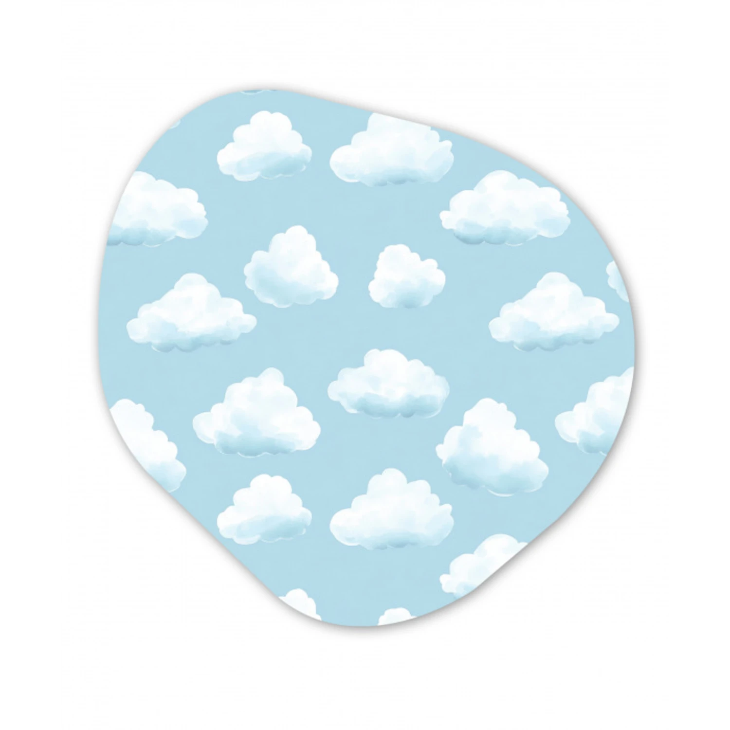 Wolken - Illustratie - Blauw Wandcirkel Organisch Forex 3mm klein 629 -3d