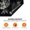 Bloemen - Vintage - Pastel - Zwart - Boeket Inductie beschermer vinyl 3mm groot -zzzzzzz-td-onderkant