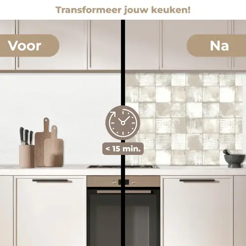 Tegel - Patroon - Verweerd keuken achterwand 2 middel 871 -voor-na2_NL