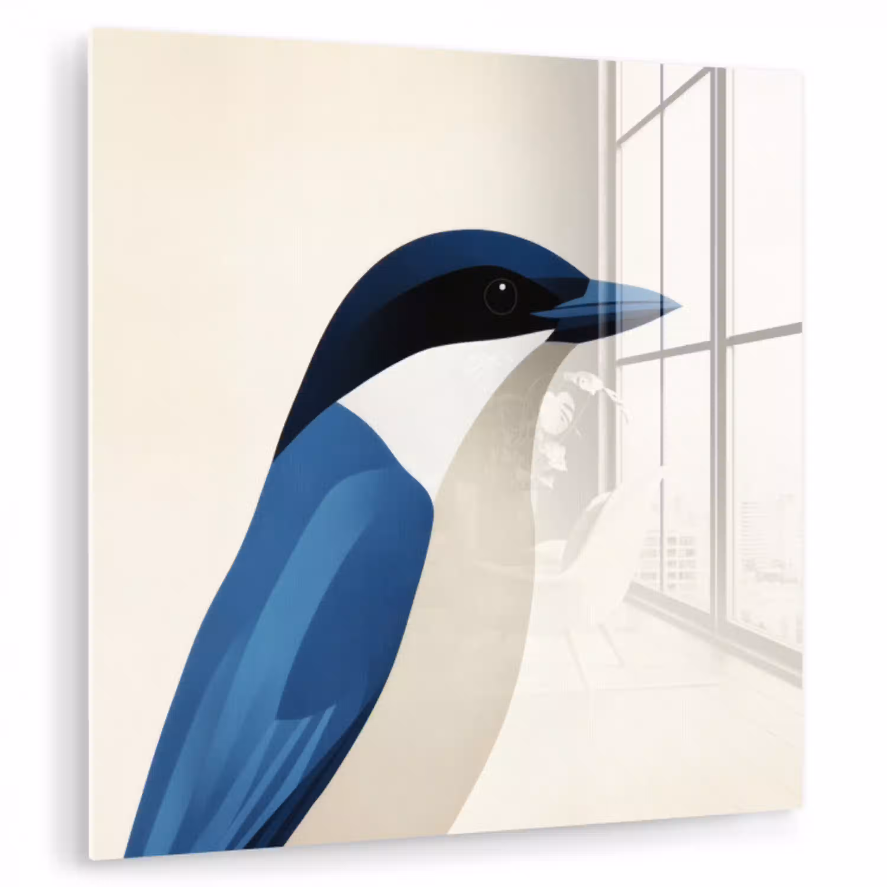 Illustratie - Blauw - Vogel plexiglas 5mm klein -zzzproduct_nieuw