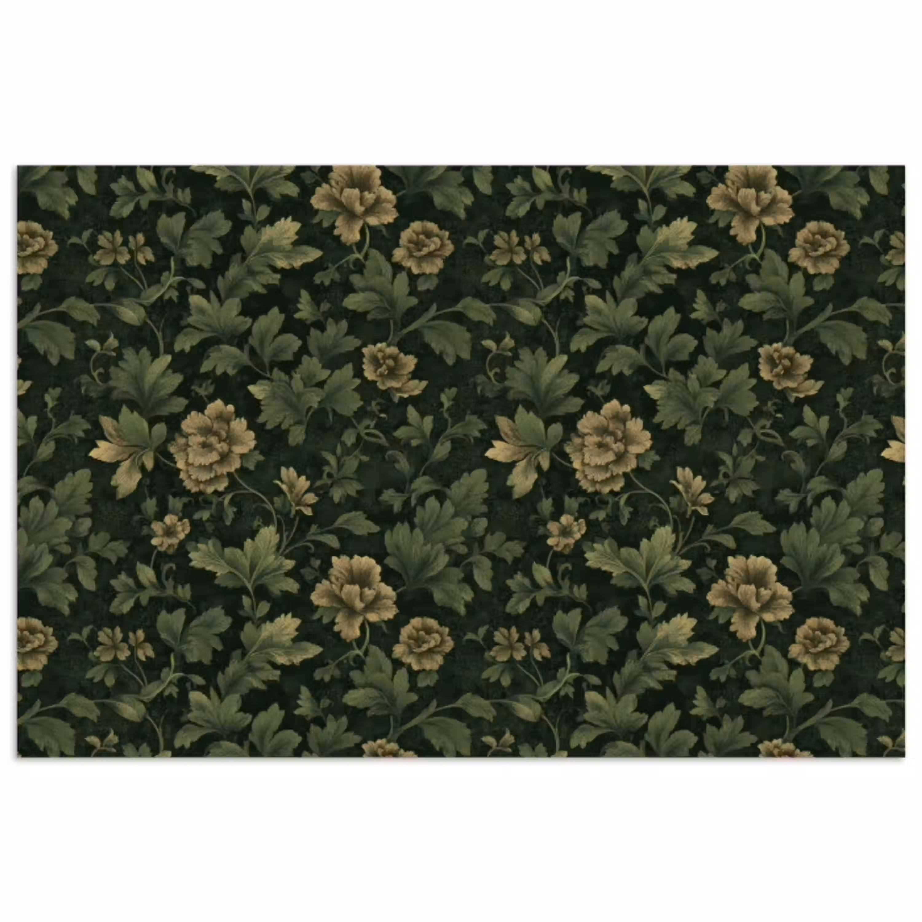 Donker - Groen - Goud - Botanisch poster papier klein 62 -3d