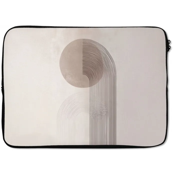 Minimalistisch - Cirkel - Lichtgrijs laptophoes neopreen klein -zkaufland3dotto