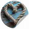 Hart - Touw - Hout - Rustiek Wandcirkel behangsticker klein -3d