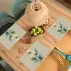 Paradijsvogelbloemen - Blauwgroene bladeren - Beige Placemat vinyl groot -zzsfeer5_Kitchenyeah-website