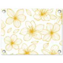 Bloemen - Patroon - Illustratie - Geel tuinposter los doek klein -3d