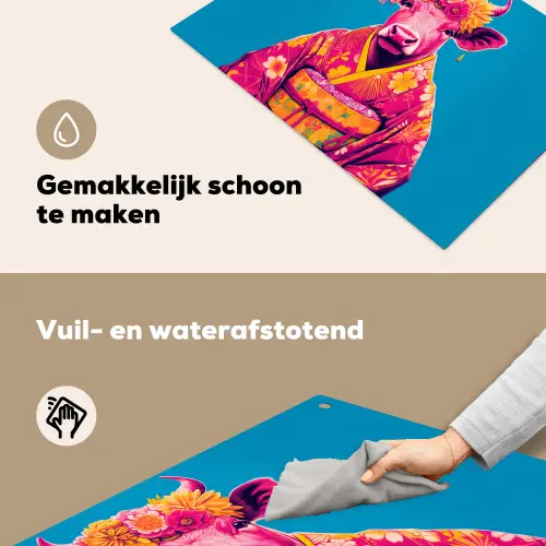 Koe - Bloemenkrans - Oorhangers - Kimono Inductie beschemer met haakjes klein -ky-schoon-nl