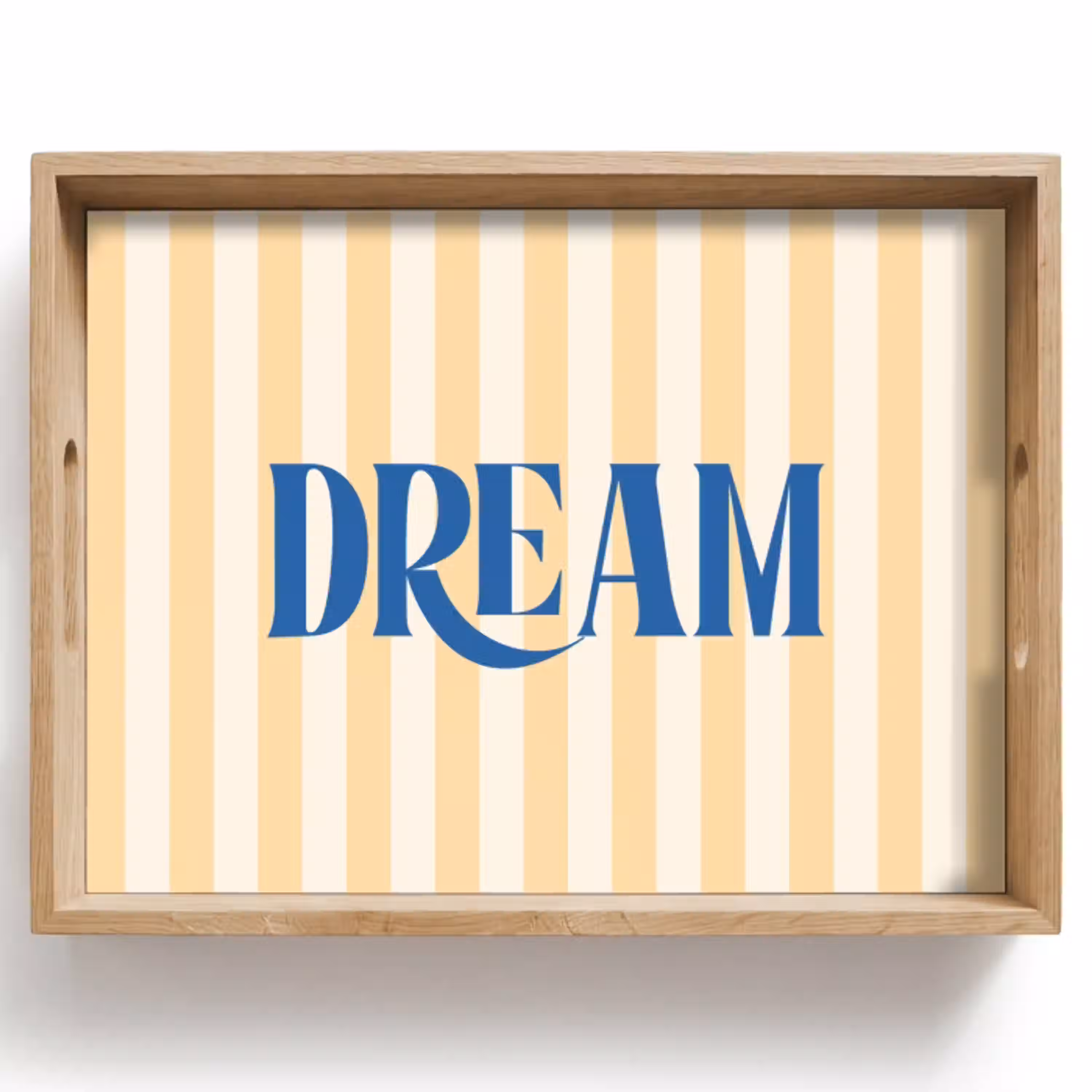 Blauw - Geel - Strepen - Dream Dienblad Rechthoek middel -z3d_shopping