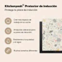Patronen - Licht - Terrazzo - Decoratie Inductie beschermer vinyl 3mm middel -zzsfeer2_SP