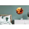 Vlinder - Bloemen - Oranje Wandcirkel aluminium klein -slaapkamer