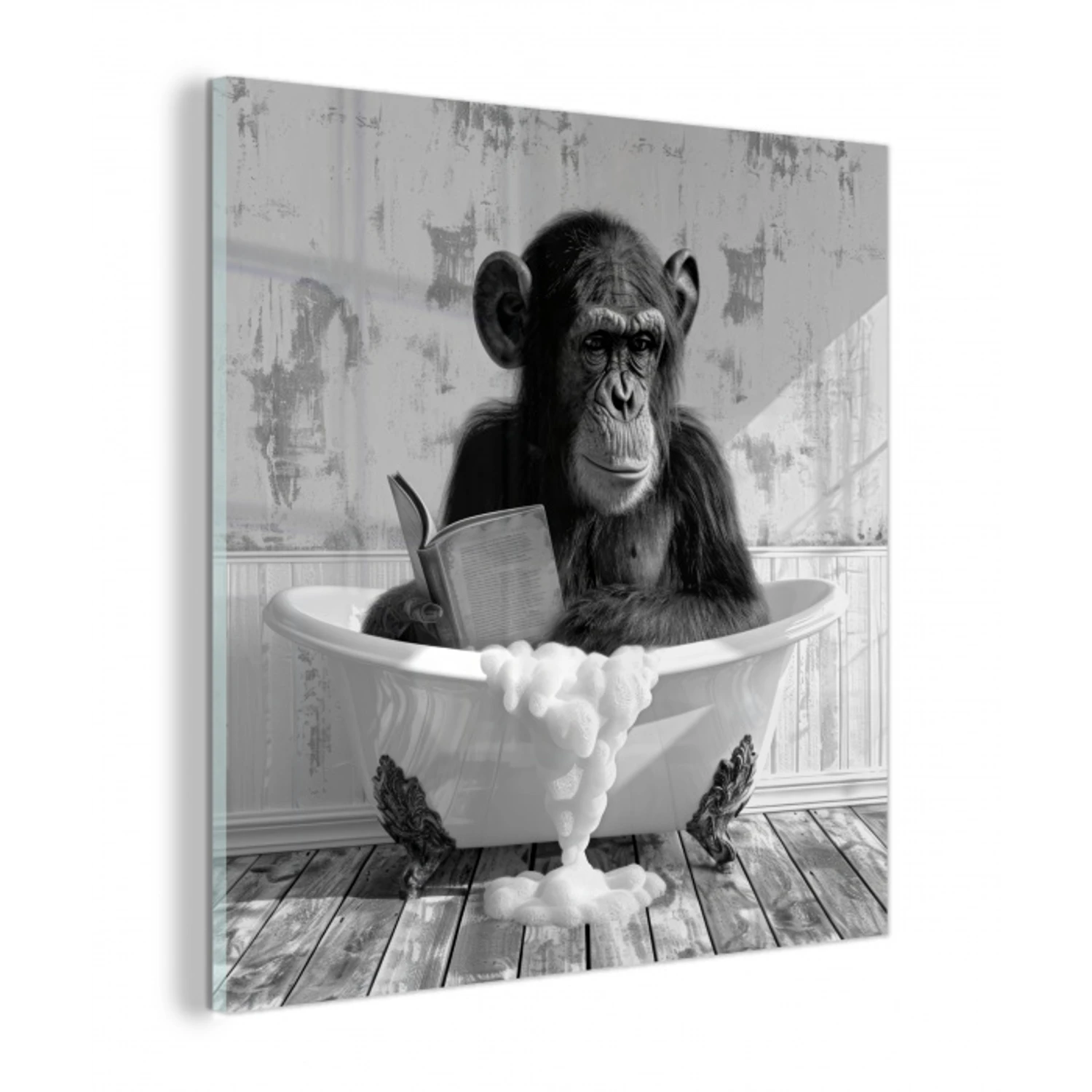 Vintage - Aap - Badkuip - Schuim - Dier plexiglas 5mm klein -z3d