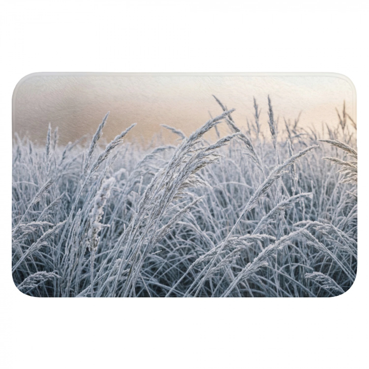 Rijp - Gras - Kristallen - Winter - Minimalistisch Badmat klein -3d