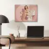 Roze - Retro - Vrouw PET vilt klein -sfeer5