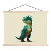 Stekels - Dino - Blauw - Gespierd textielposter latten blank klein -3d