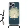 Vogel - Blauw - Vintage Hoesje iPhone 16 Pro Max met koord klein -3d
