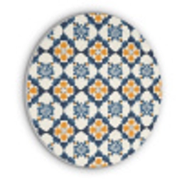Klassiek - Geometrisch - Blauw Akoestische PET Vilt - Rond klein 838 -3d