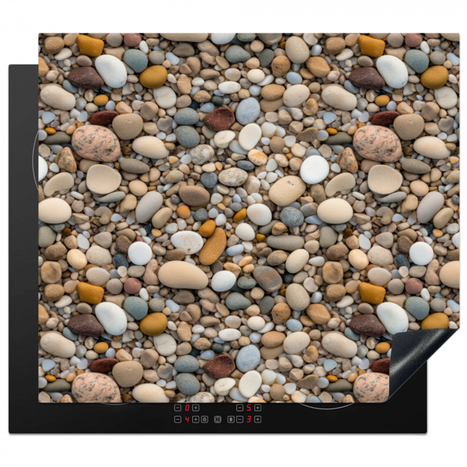 Kleine - Grote - Stenen Inductie beschermer vinyl 3mm middel 274 -3d