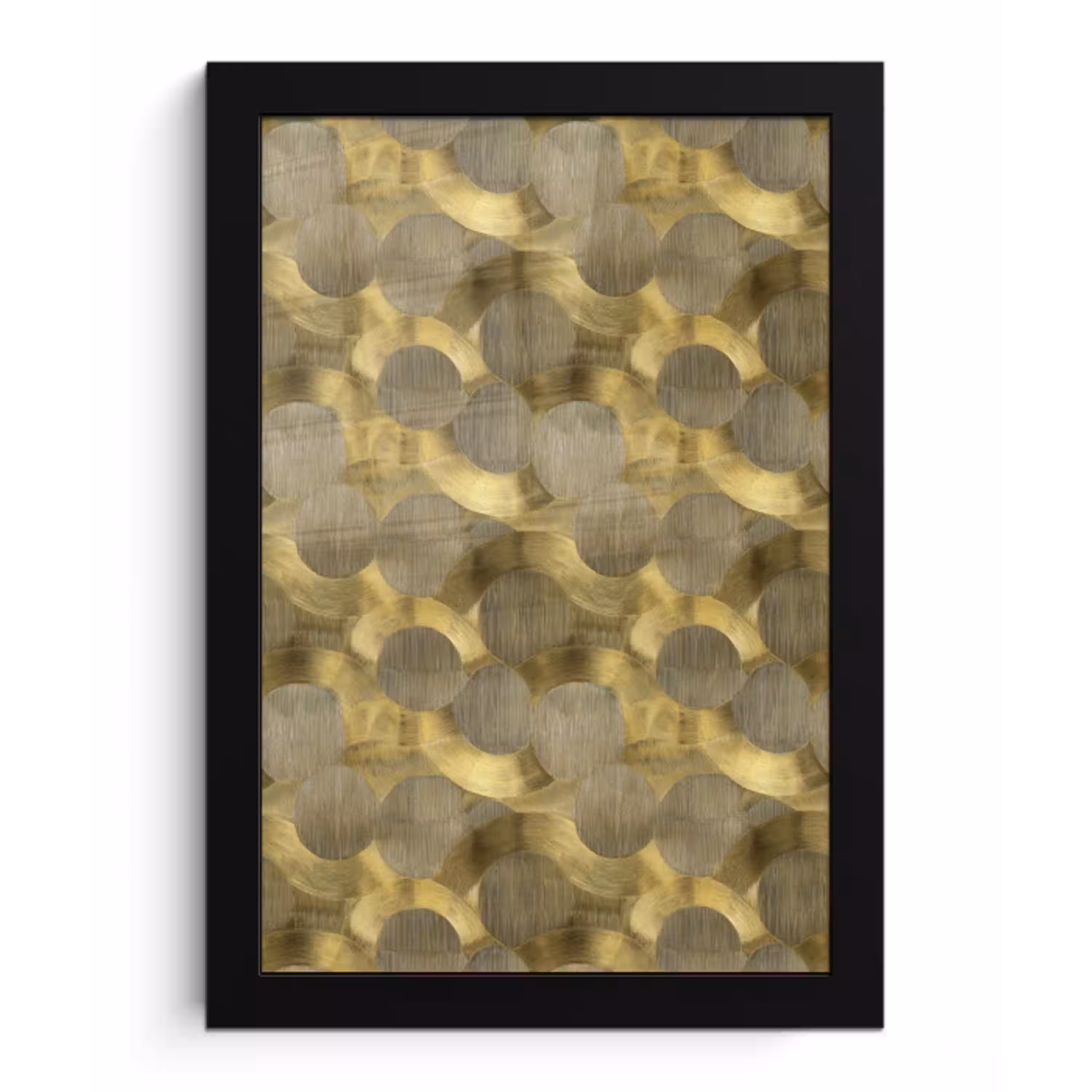 Modern - Geometrisch - Goud fotolijst zwart zonder passe partout klein 224 -3d