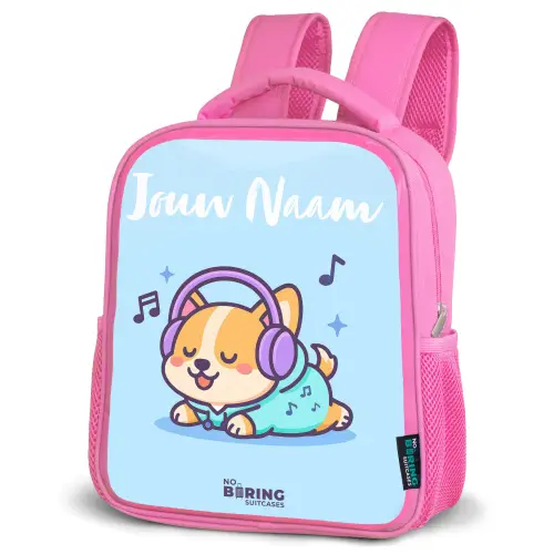Kawai - Hond - Muziek Kinderrugzak - Roze middel -schuin