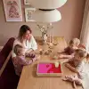 Minimalistisch - Rood - Roze - Hartjes Dienblad Rechthoek middel -sfeer4