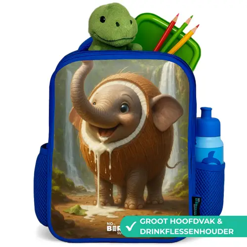 Coconote Elephante Kinderrugzak - Blauw middel -inhoud_NL