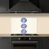 Schelpen - Blauw - Patroon keuken achterwand spatscherm klein -sfeer1