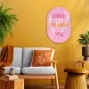 Lucky - Love - Valentijn - Roze Wandcirkel Ovaal Forex klein -sfeer4