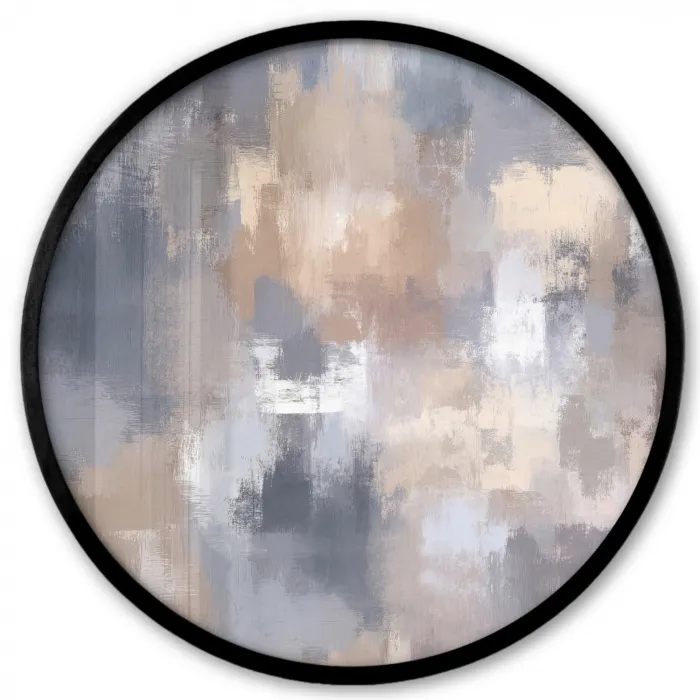 Penseelstreken - Schilderij - Beige Fotolijst rond zonder passe partout klein -3d