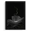 Lijntekening - Koffiekop - Zwart KitchenYeah - Keuken - Fotolijst klein -3d