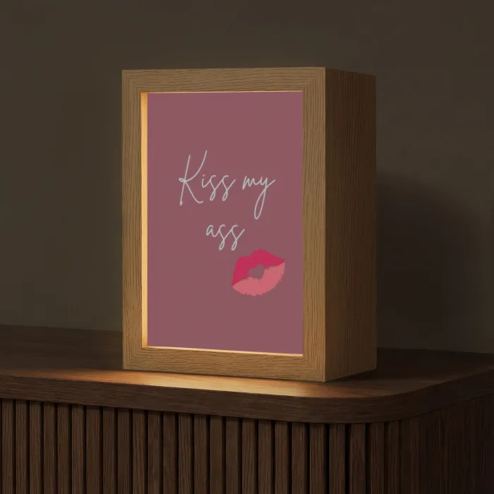 Kiss my ass - Lip - Bordeaux Light Box met kabel (Tafellamp) klein -z3d_website