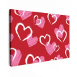Patroon - Hartjes - Roze - Valentijn Tuinposter op houten frame 2 cm dik klein -3d