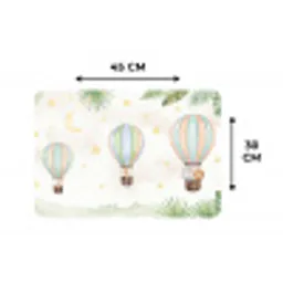 Aquarel - Luchtballonnen - Pastel Placemat vinyl groot -specs