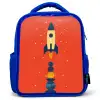Raket - Planeten - Rood Kinderrugzak - Blauw middel -3d