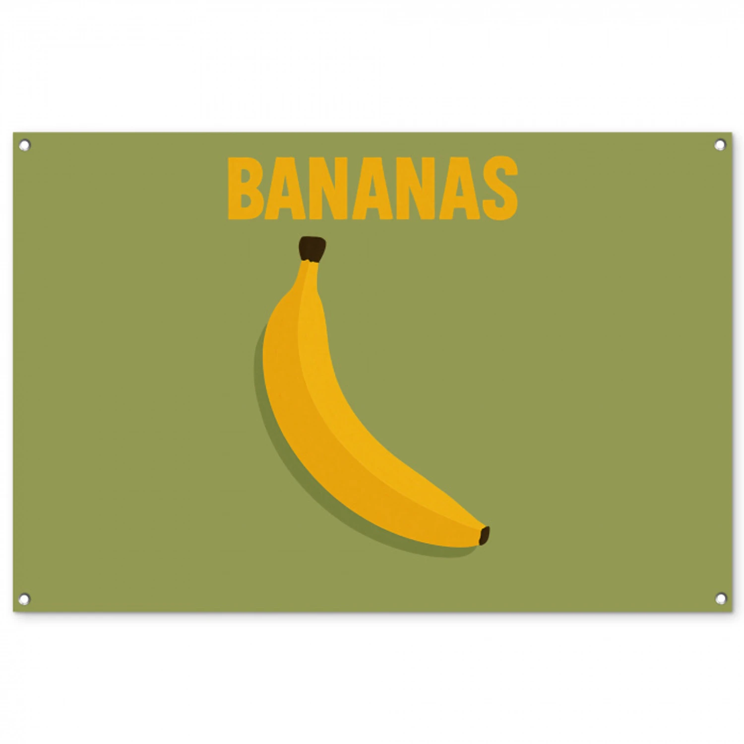 Banaan - Minimalistisch - Geel tuinposter los doek groot -3d