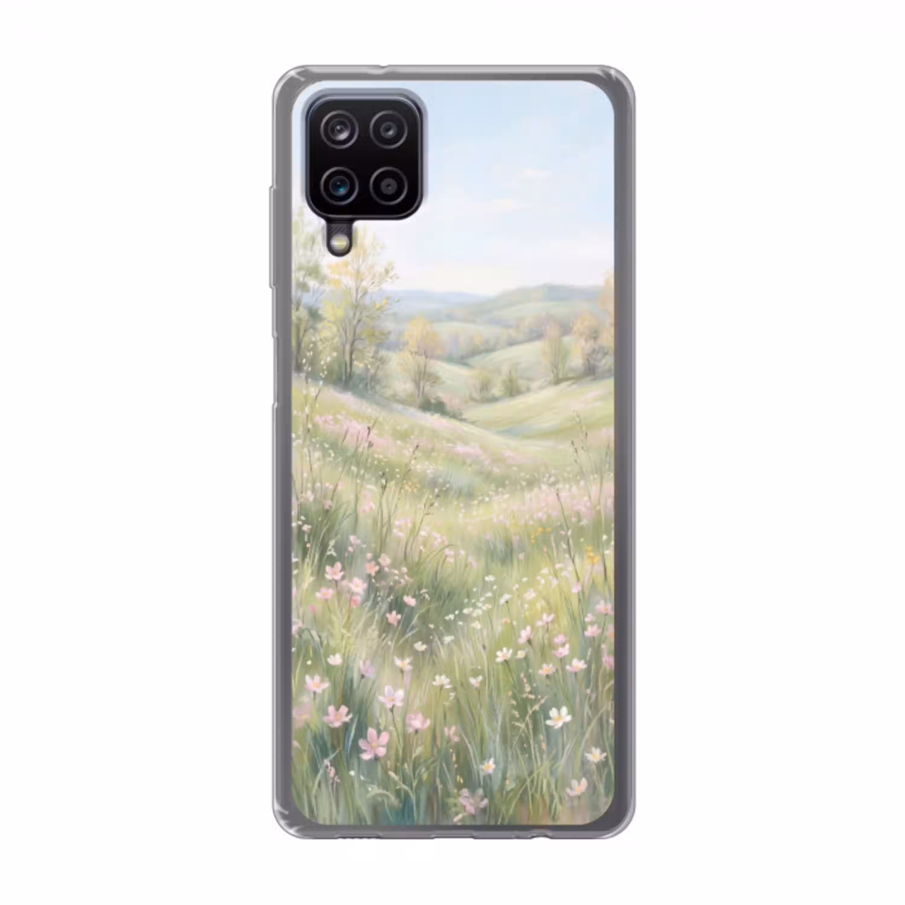 Bloemen veld - Bloemen - Groen Telefoonhoesje Samsung Galaxy A12 klein -3d