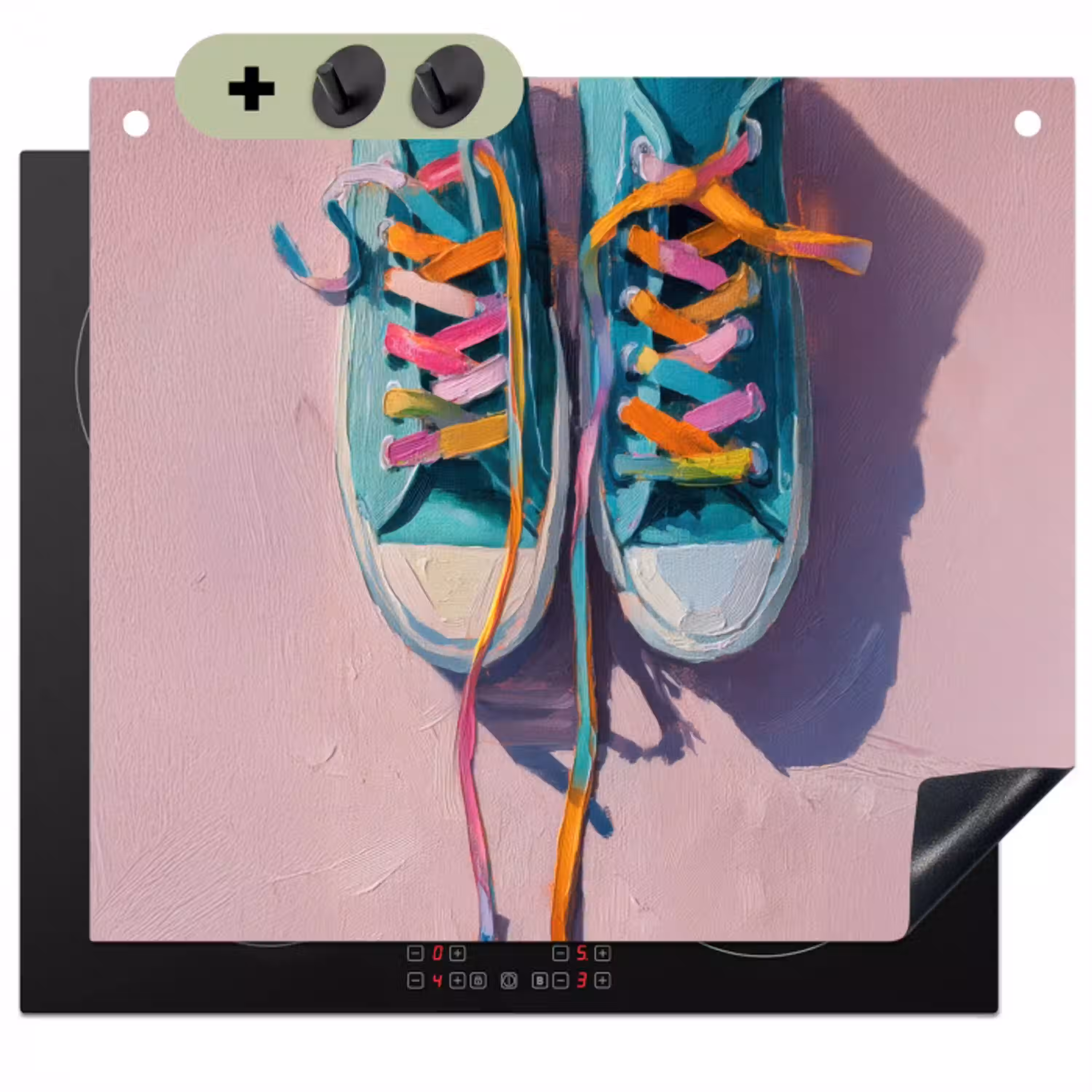 Sneakers - Veters - Kleurrijk - Schaduw Inductie beschemer met haakjes klein -3d