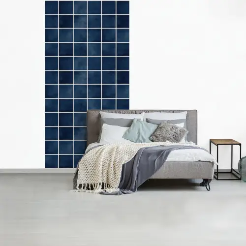Tegel - Modern - Blauw fotobehang vinyl groot 64 -slaapkamer