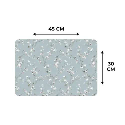 Klassiek - Bloemen - Blauw Placemat vinyl groot 368 -specs