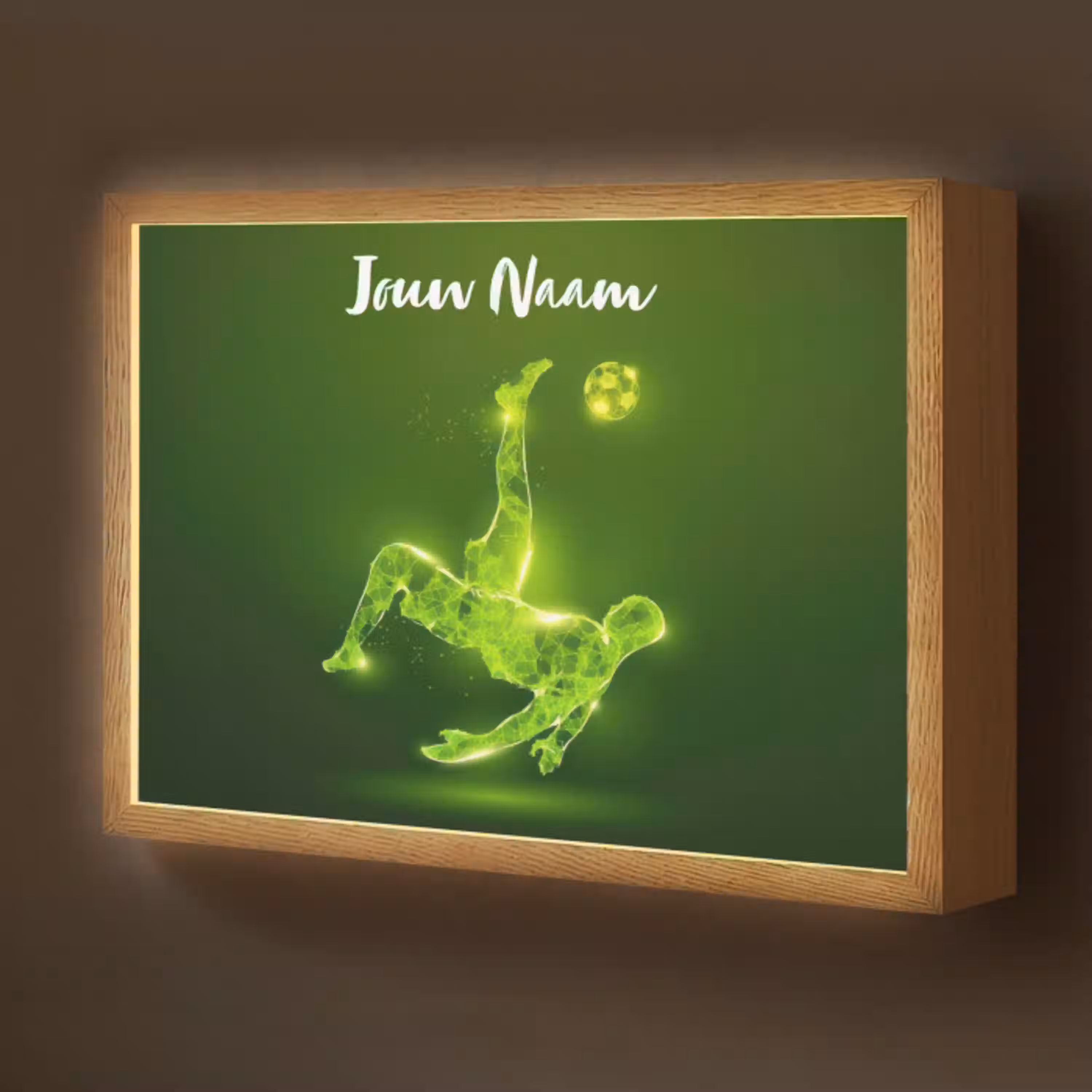 Voetbal - Groen - Omhaal Light Box met batterij (Wandlamp kind) middel -z3d_website