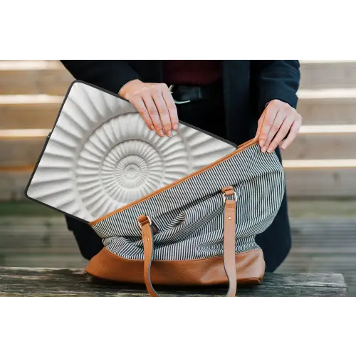 Schelp - Spiraal - Wit laptophoes neopreen klein -tas