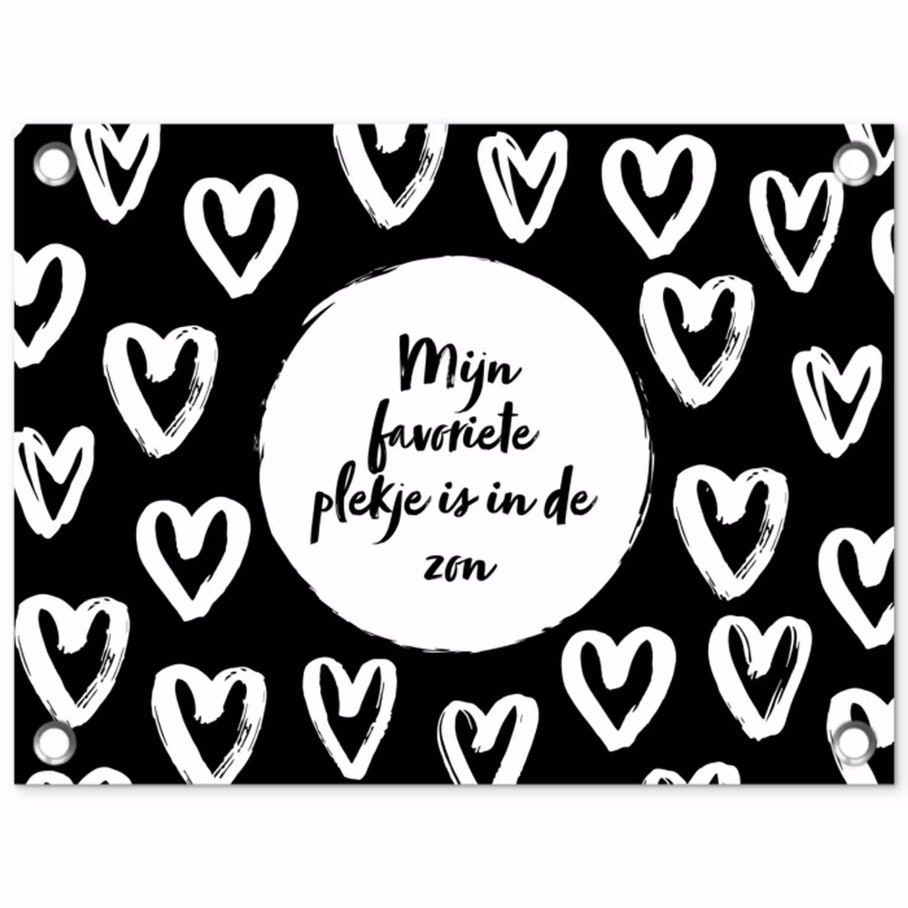 Tekst - Mijn favoriete plekje is in de zon - Quotes - Zomer - Zon tuinposter los doek klein -3d