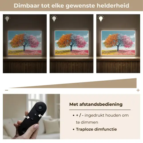 Boom - Kleurrijk - Natuur - Levensboom Light Box met batterij (Wandlamp) middel -USP_dimbaarNL
