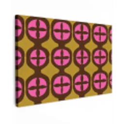 Modern - Patroon - Roze Tuinposter op houten frame 2 cm dik klein 845 -3d
