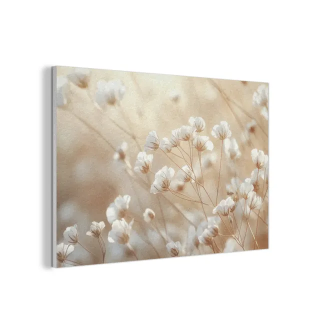 Acoustic Felt - Wild - Flowers - White
