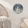 Sneeuwpop - Sneeuw - Winter - Bos Akoestische PET Vilt - Rond klein -sfeer4