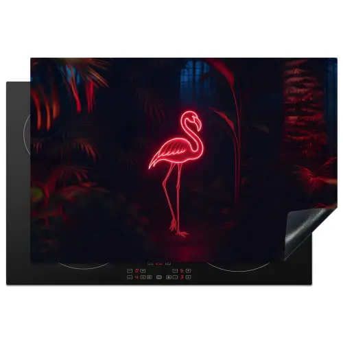 Flamingo - Roze - Neon - Licht Inductie beschermer vinyl 3mm klein -3d