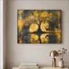 Boom - Verflook - Hert - Natuur - Goud Textielframe zwart klein -sfeer2
