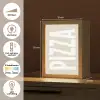 Pizza - Decoratie - Japandi - Wit Light Box met kabel (Tafellamp) klein -USP_NL