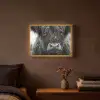 Schotse hooglander - Zwart - Wit - Sneeuwvlokken Light Box met batterij (Wandlamp) middel -sfeer4