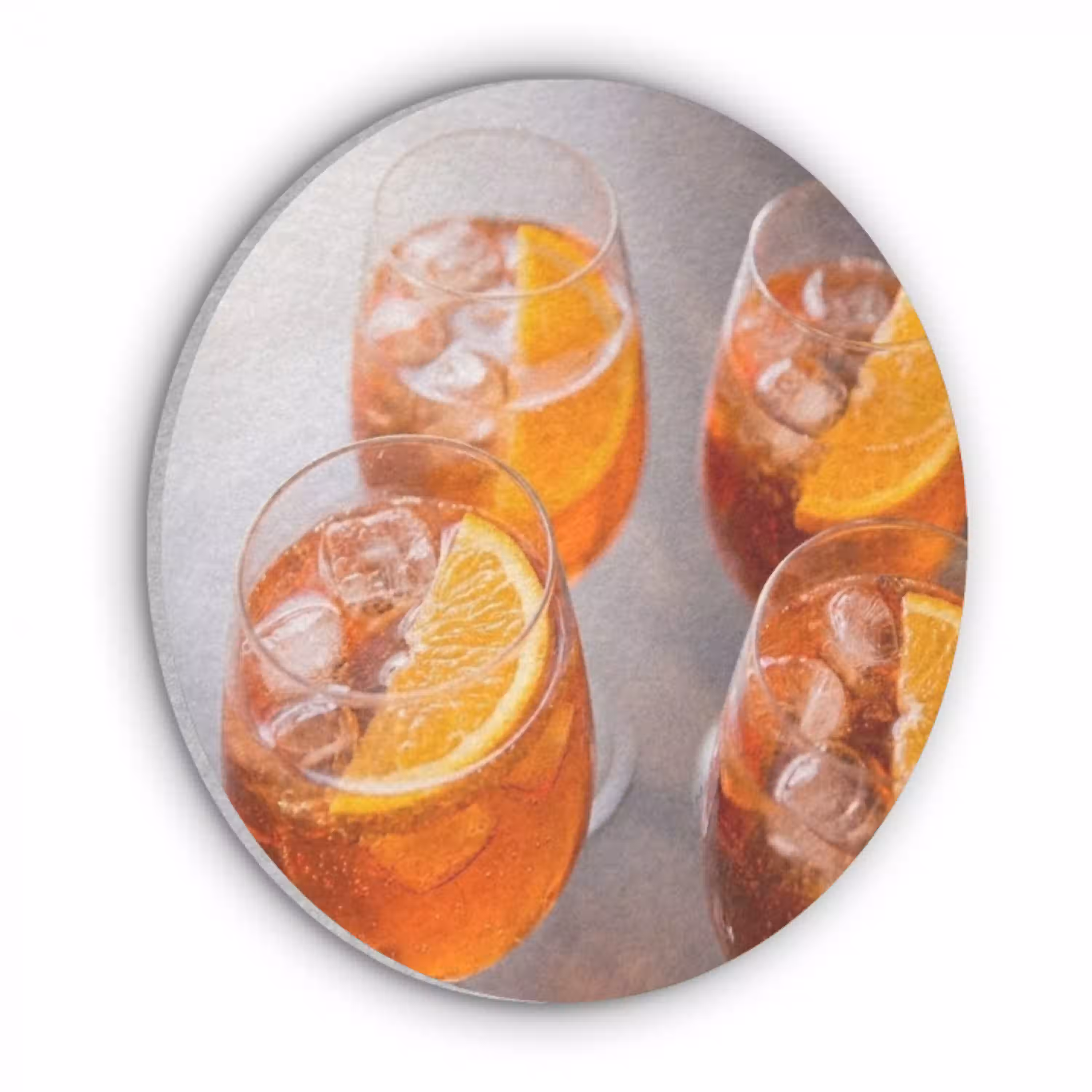 Drank - Sinaasappel - IJs - Zomer - Oranje Akoestische PET Vilt - Rond klein -3d