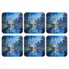 Stad Kuala Lumpur - Skyline - Wolkenkrabbers - Water onderzetter kurk middel -3d